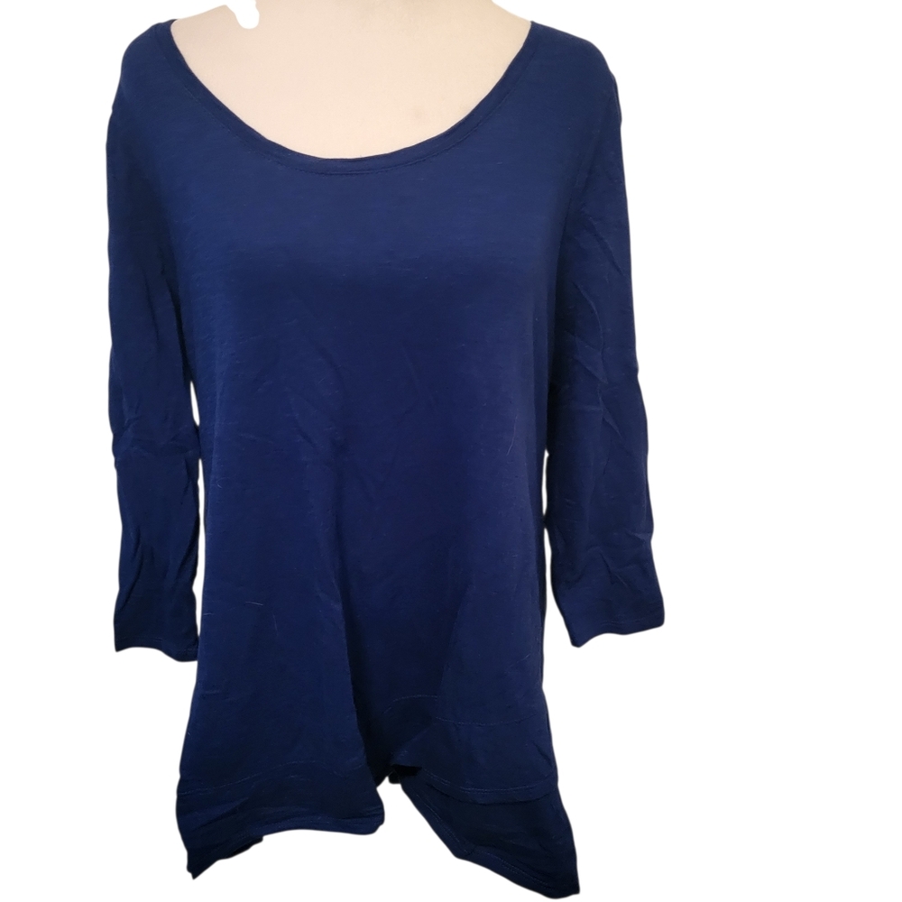 Chico's Asymetrical Tee Blue sz L